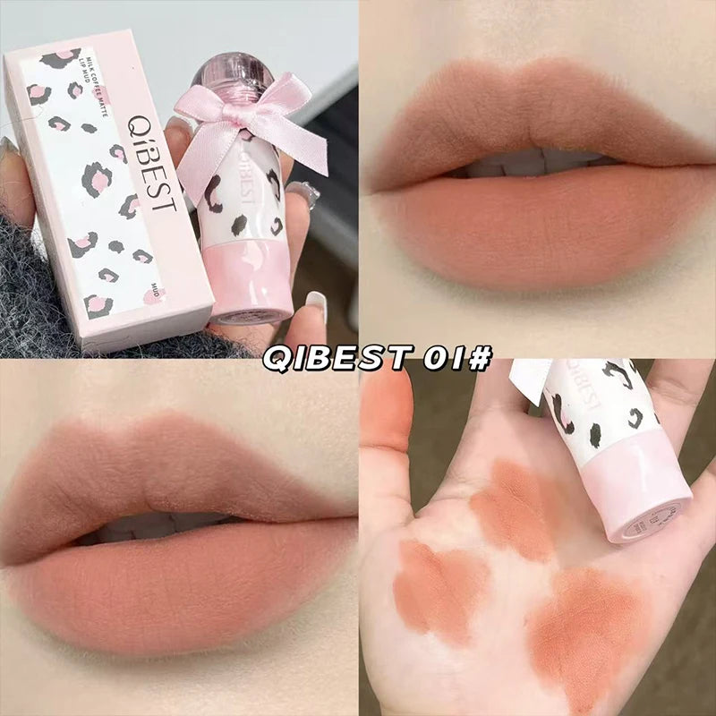 QIBEST Matte Lip Mud Sets Long Lasting Brown Stain Lipgloss Waterproof Liquid Lipstick Nourishing Lip Tint Makeup Kits 4 Colors Peaceful Pleasures Health and Wellness