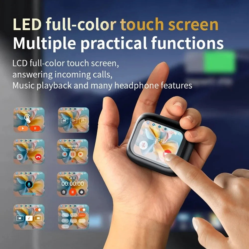 Bluetooth 5.4 Full Touch Screen Headphones Smart LCD in Ear Wireless in-Ear Earbuds Long Battery HD Call ANC Bluetooth Earphones Peaceful Pleasures Health and Wellness