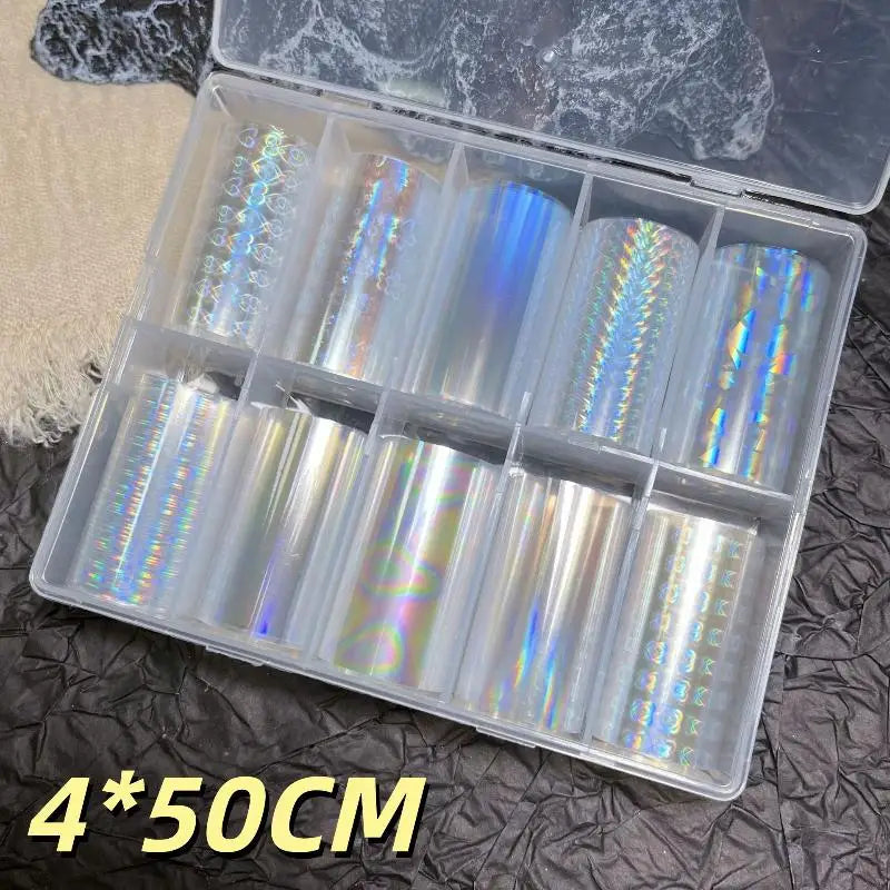 1 Set Floral Chameleon Nails Wraps 6/10 Patterns Metal Nail Foils For Transfer Paper Stickers DIY Water Marble Nail Art Decor Peaceful Pleasures Health and Wellness A13