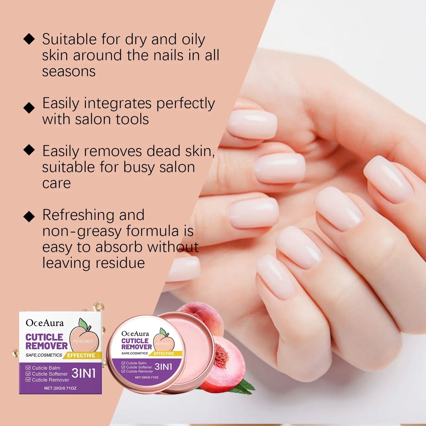 OceAura Exfoliating Hand Cream & Nail Cuticle Softener