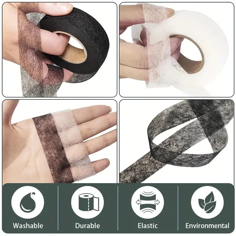 Iron-On Hem Tape 2 Rolls – No-Sew Fusible Web Black & White