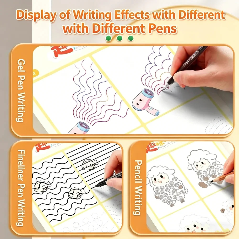 35 Sheets Fun Pen Control Tracing Workbook Kids Preschool Early
