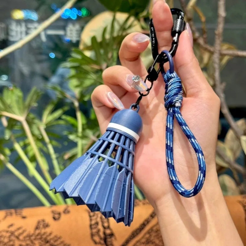 Dark Blue Badminton Keychain Pendant | Sports Backpack Charm