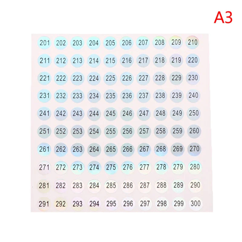 Waterproof Laser Number Stickers 1–1000 | Nail Polish Labels