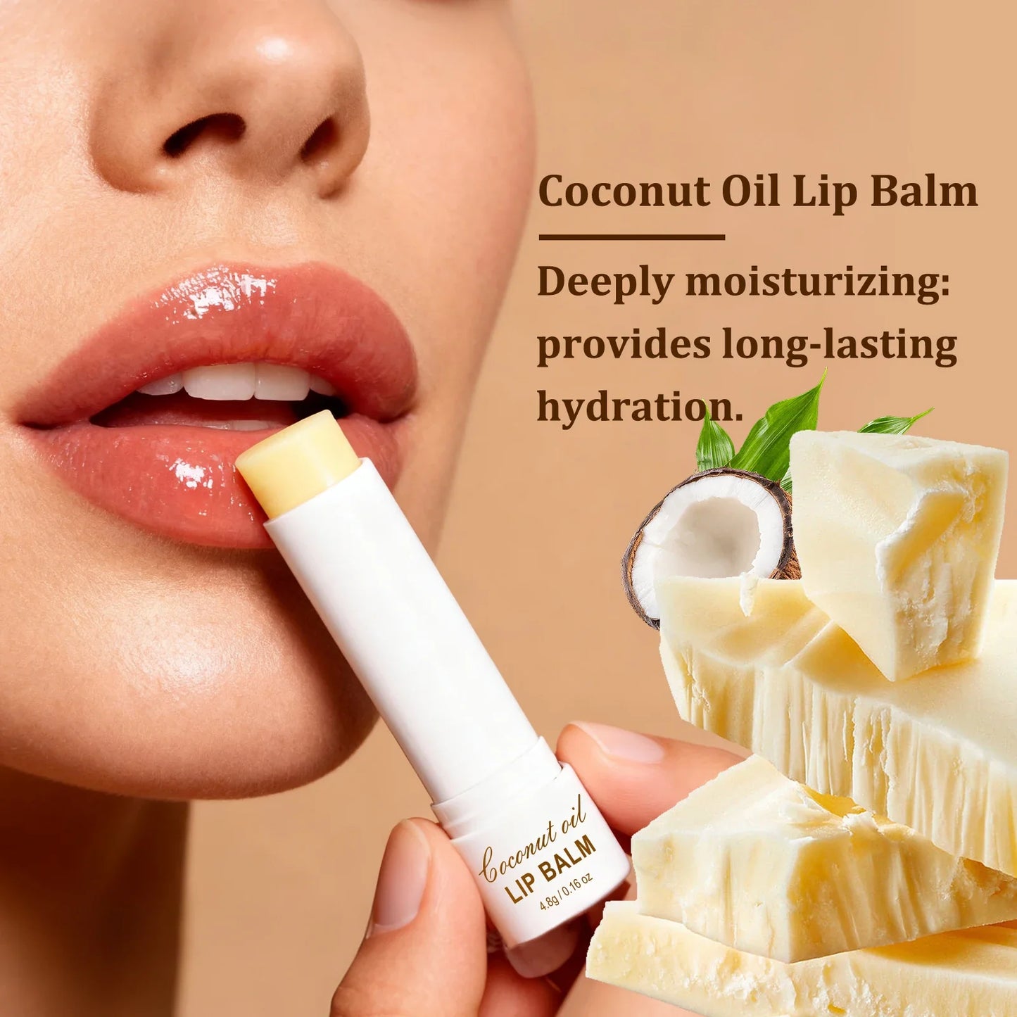YURHERSU Coconut Oil Lip Balm – Natural Hydration & Moisture