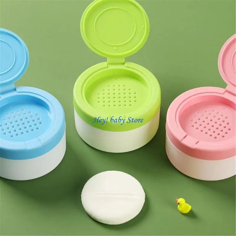 Baby Powder Puff Box | Safe Microfiber Infant Skin Container