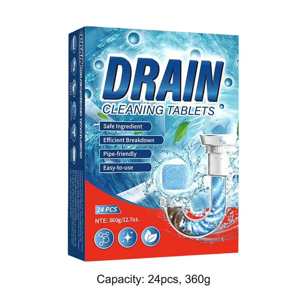 Drain Cleaning Tablets 24pc – Clog Remover, Safe for All Pipes