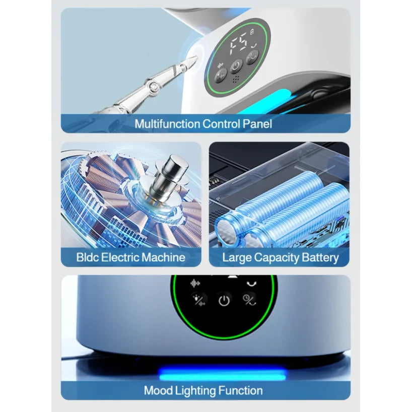 Portable Wall-Hanging USB Rechargeable Fan with Nightlight