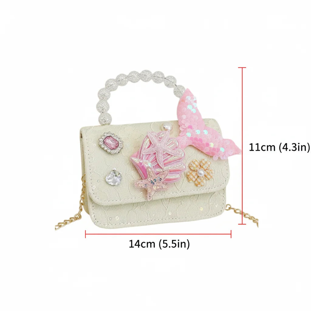 Girls Pearl Handbag New Mini Crossbody Shoulder Bag Style Purse for Kids Birthday Party Gift Lightweight PU Leather Peaceful Pleasures Health and Wellness