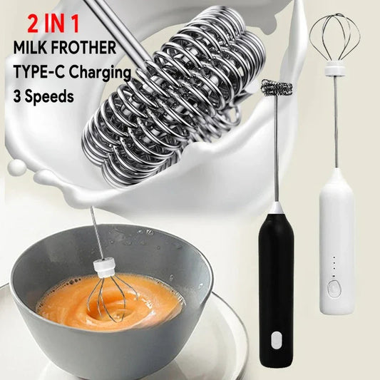 USB Rechargeable Electric Milk Frother & Egg Beater 3-Speed Handheld Milk Frother Oasis Select
