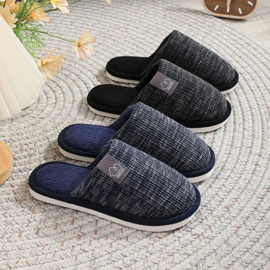Men's Winter Plush Indoor Slippers – Warm Non-Slip House Shoes Men's Indoor Slippers Peaceful Pleasures Health and Wellness