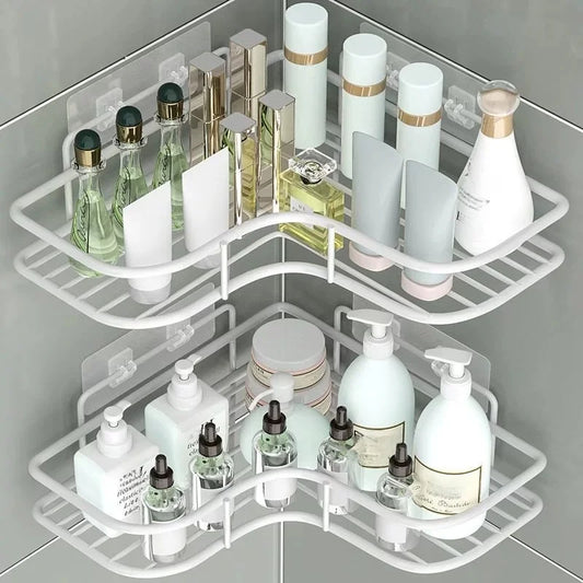 Stainless Steel Corner Shower Rack | Rustproof Wall-Mounted Shelf Corner Shower Shelf Peaceful Pleasures Health and Wellness