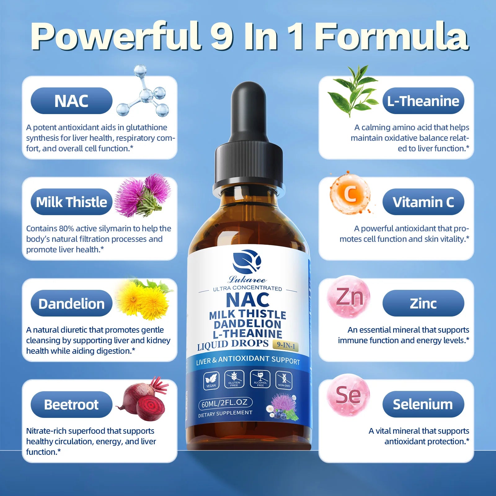 Liposomal NAC Supplement Drops 30ml – Milk Thistle, Liver & Lung Support Peaceful Pleasures Health and Wellness