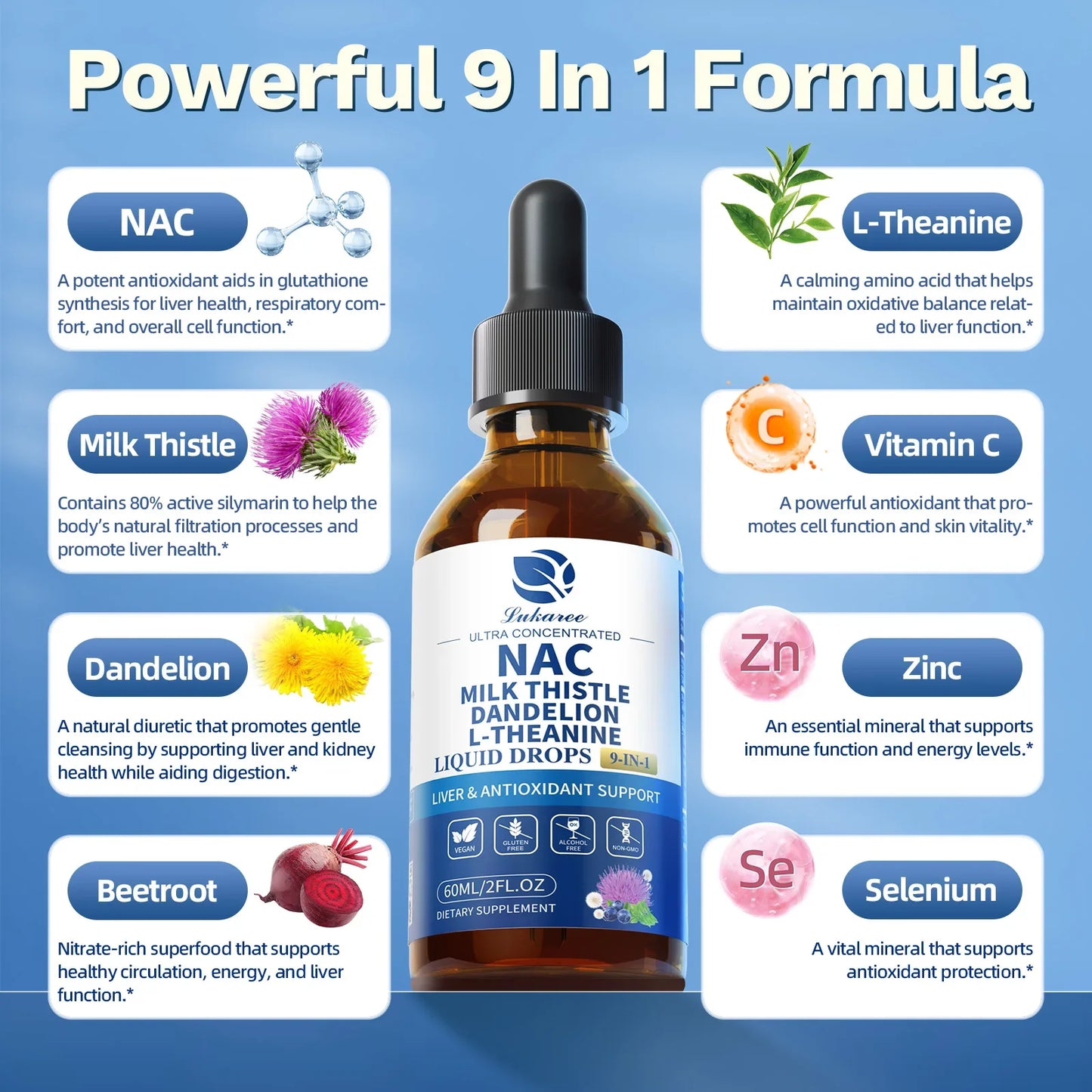 Lukaree Liposomal NAC Supplement – Liver & Lung Support