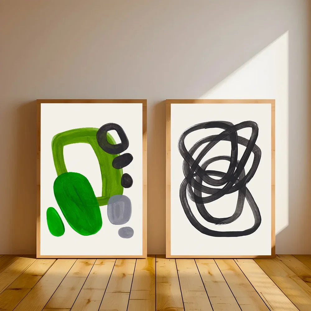 Canvas Painting Wall Art Minimalist Geometric Prints Modern Line Art Pictures Decor For Living Room Bedroom Office Peaceful Pleasures Health and Wellness