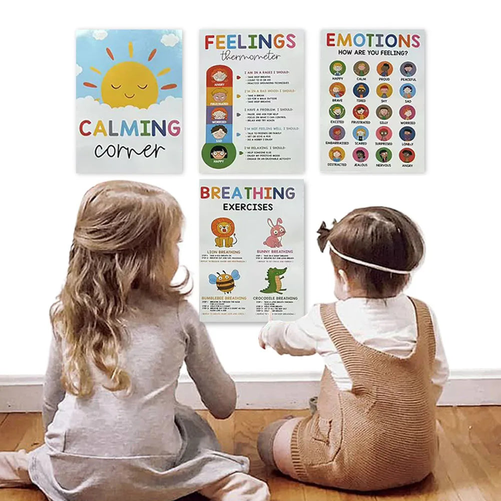 Feelings Chart Mood Meter Poster Set | Calm Corner Wall Art