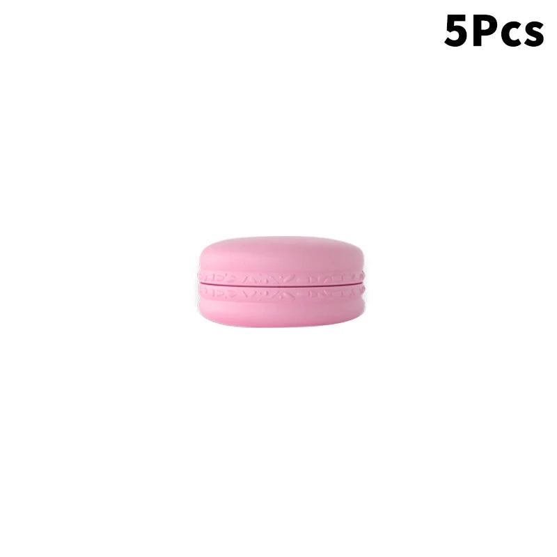 5Pcs 10g Macaron Cream Jar,PP Plastic Lotion Cream Box Bottle,Cosmetic Foundation Cream Pill Storage Box,Travel Portable Makeup Peaceful Pleasures Health and Wellness Pink