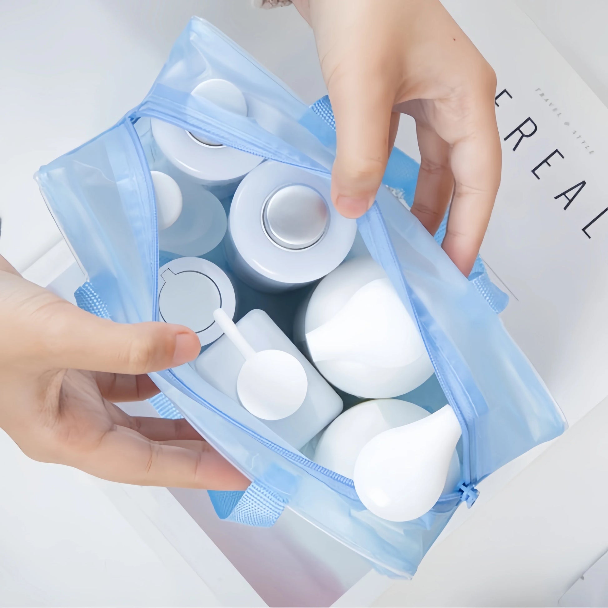 5pcs PVC Cosmetic Bag Set - Unisex-Adult Water-resistant Transparent Makeup Pouch Set with Secure Zipper Closure Peaceful Pleasures Health and Wellness