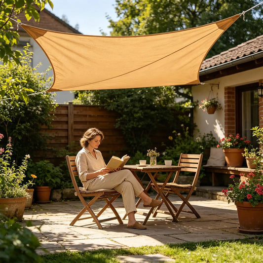 Waterproof Shade Sail with Ropes | Garden, Patio & Beach Shade Sail Peaceful Pleasures Health and Wellness