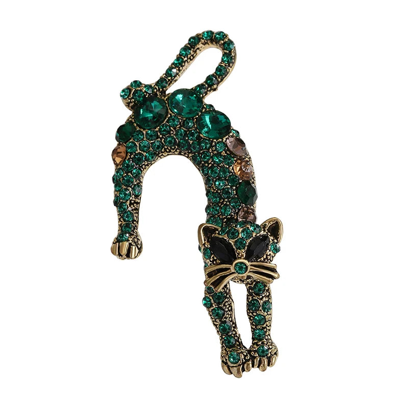 Colorful Lazy Cat Brooch | Elegant Zinc Alloy Cat Pin