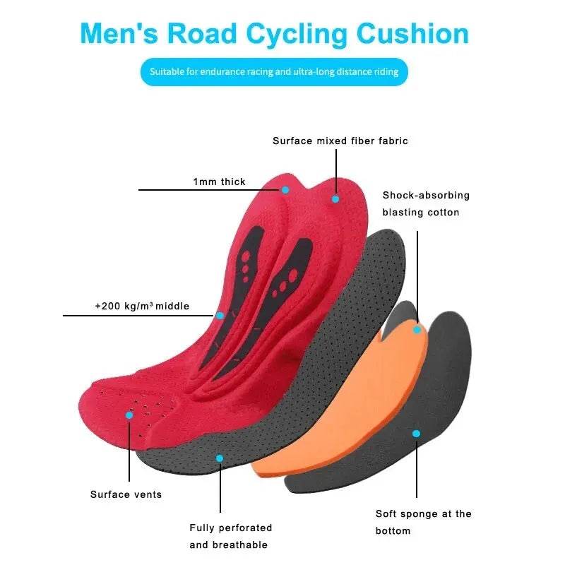 X-TIGER Men's Cycling Bib Shorts 5D Gel Pad UPF50+ Breathable