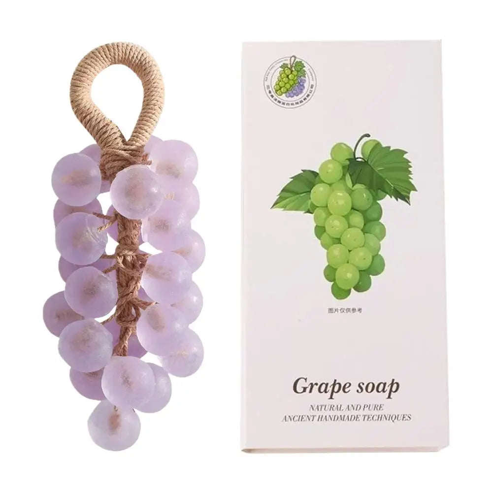 Handmade Grape Cluster Soap on a Rope – Aromatic Natural Plant Soap Bar Gift with Box | Home Decor Bath Soap Peaceful Pleasures Health and Wellness purple