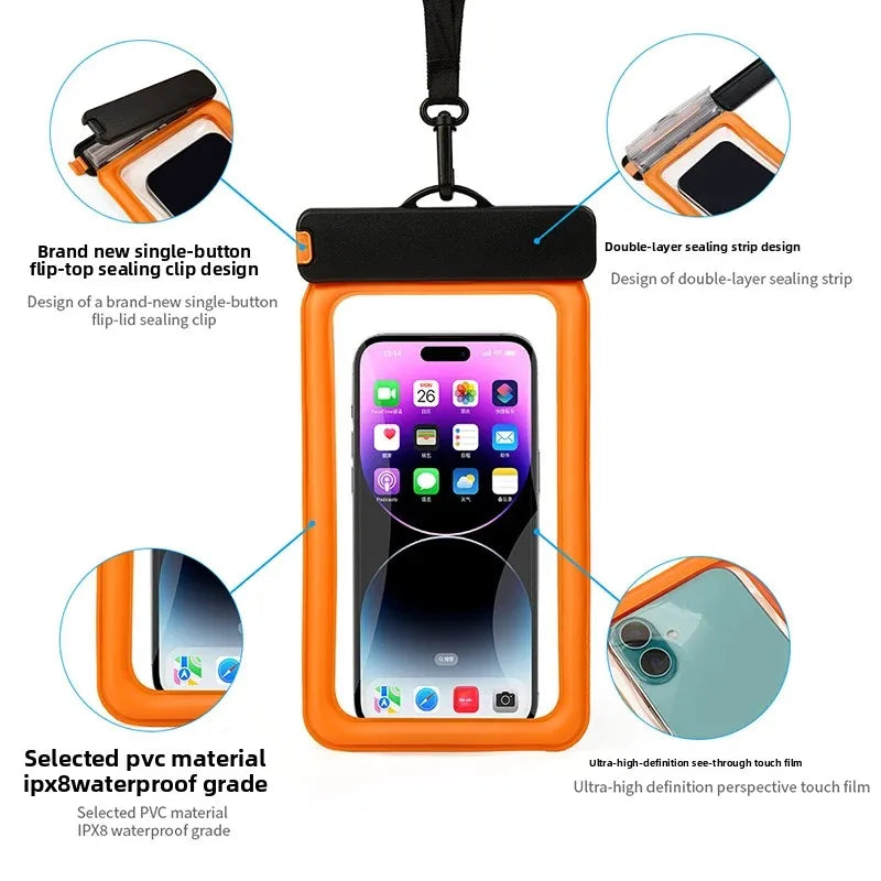 phone waterproof case phone armbands and pouches diving phone case swimming bag phone IPX8 waterproof bag under water floating Peaceful Pleasures Health and Wellness
