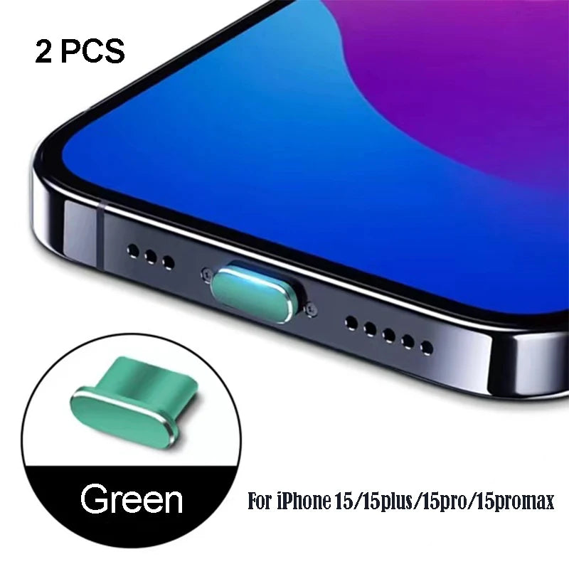 iPhone15 Pro Max Accessories iPhone Dust Plug For Mobile Phone Accessories Dust Cap For Mobile Usb Dust Plug Usb A iPhone15 Plus Peaceful Pleasures Health and Wellness Green(2pcs)