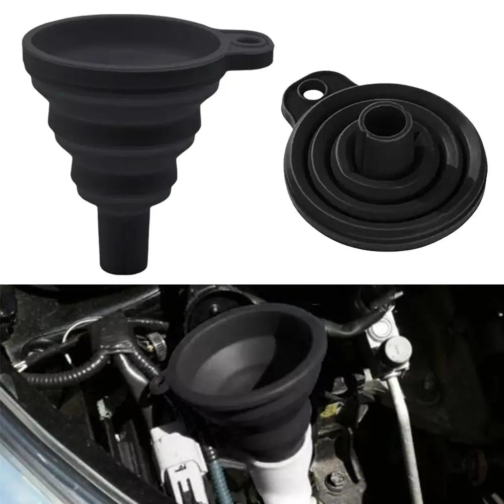 Engine Funnel Car Universal Silicone Liquid Funnel Washer Fluid Change Foldable Portable Auto Engine Oil Petrol Change Funnel Peaceful Pleasures Health and Wellness