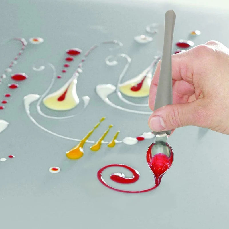 2Pcs Culinary Drawing Spoons Chef Pencil Sauce Painting Spoon Chocolate Cream Sauce Cake Decoration Spoons Kitchen Accessories Peaceful Pleasures Health and Wellness