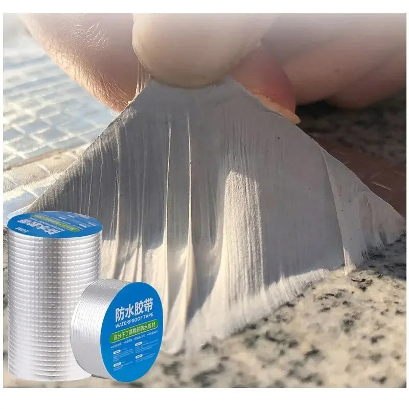 1 Roll Butyl Tape Self-adhesive Waterproof Aluminum Foil Leak Plugging Color Steel Roof Leak Repahandwir Material Handwork Peaceful Pleasures Health and Wellness