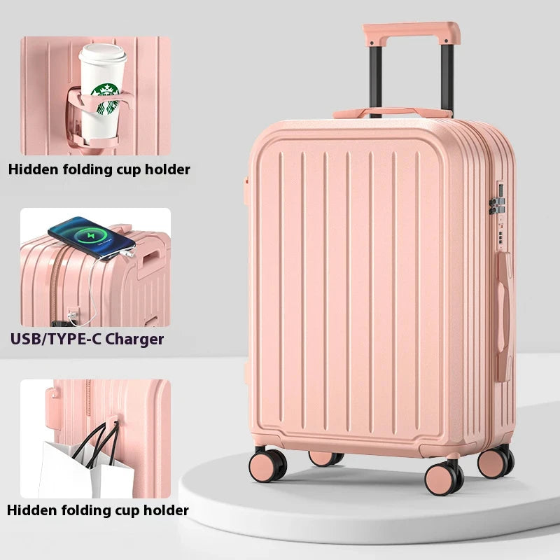 Pastel Color 20/22/24/26/28 Inch Carry On Luggage Set, 2-Piece Lightweight Spinner Suitcase, Girls' Matching Travel Bags Peaceful Pleasures Health and Wellness Pink 20 inch
