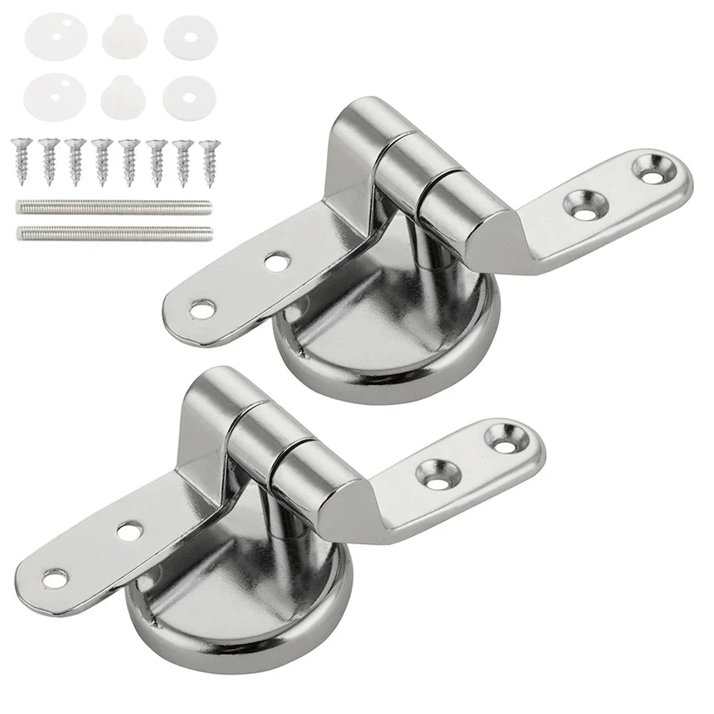 Universal Toilet Seat Hinges | Zinc Alloy Chrome Replacement Set