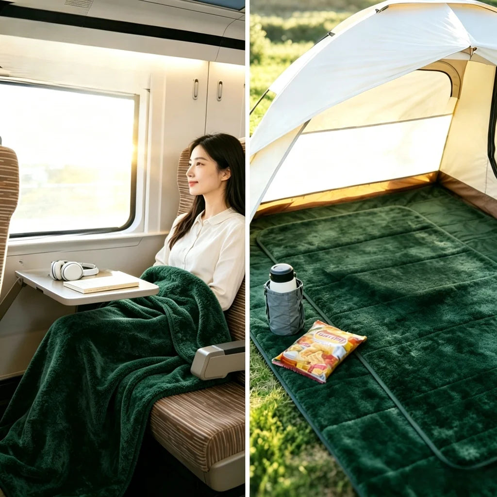 Waterproof Flannel Sherpa Throw Blanket | Camping & Home