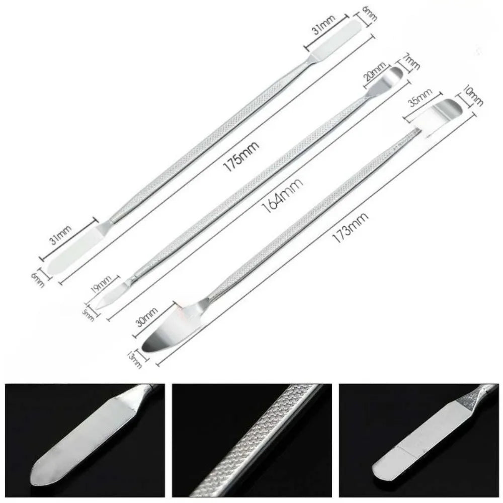 3PCS Universal Repair Opening Tools Metal Laptop Phone Disassemble Crowbar Kit Steel Pry Phone Spatula Hand Repairing Tool Set Peaceful Pleasures Health and Wellness