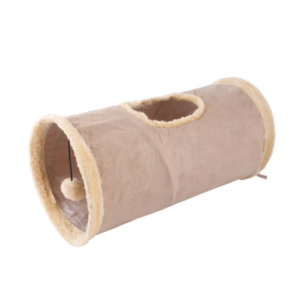 Cat Tunnel Tube Kitty Bored Pet Toys Peek Hole Toy