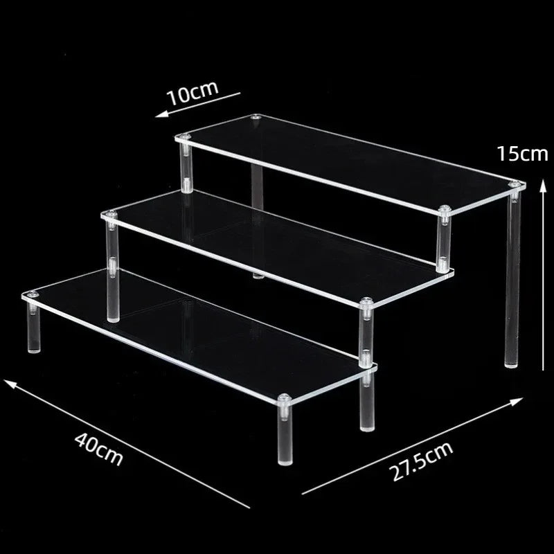 Iridescent Acrylic Display Riser Stand 1–5 Tier Shelf Organizer