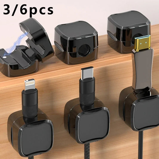 Magnetic Cable Management Clips 6-Pack | Wire Cord Organizer Cable Management Clips Peaceful Pleasures Health and Wellness