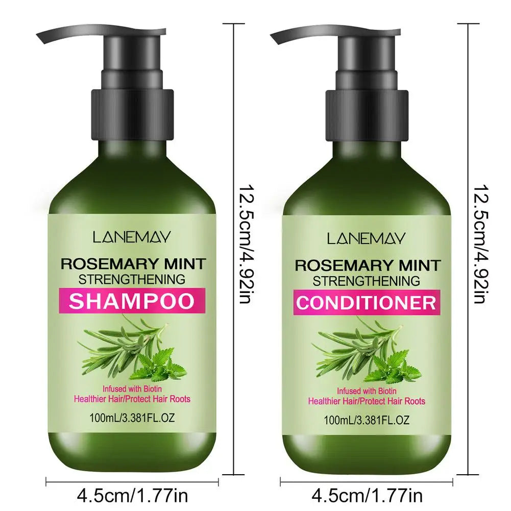 LANEMAV Rosemary Mint Shampoo & Conditioner Set | All Hair