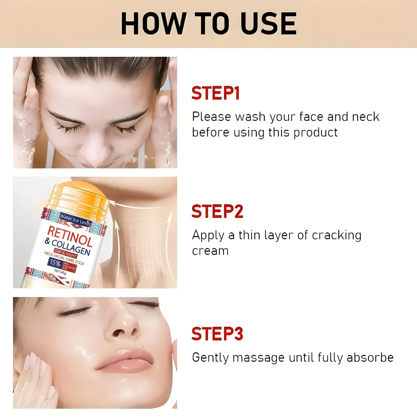 Retinol Firming Cream Stick – Collagen & Hyaluronic Acid 45g