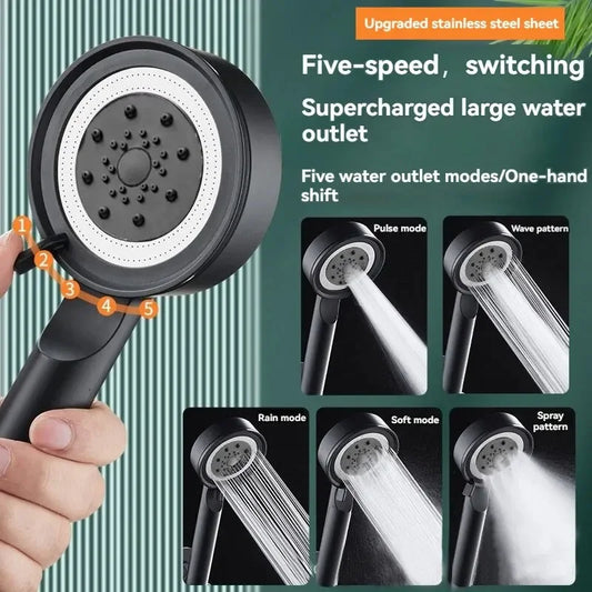 5-Mode High Pressure Rainfall Shower Head with Filter Rainfall Shower Head Oasis Select