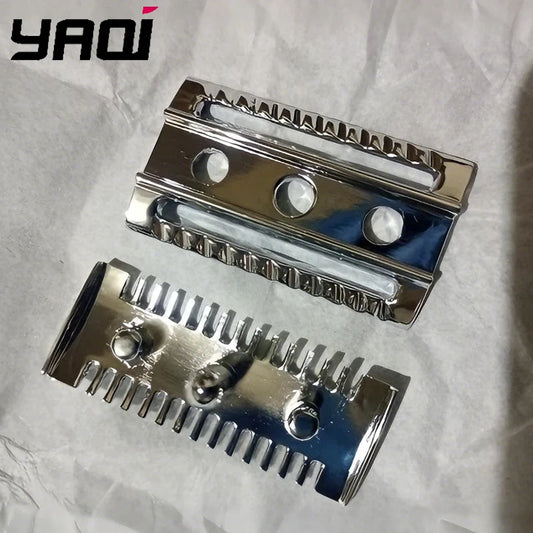 2026 YAQI Hot Sale！Men's Double-Edged Slant Safety Razor Head Replacement Aggressive Chrome Color Accessory Peaceful Pleasures Health and Wellness
