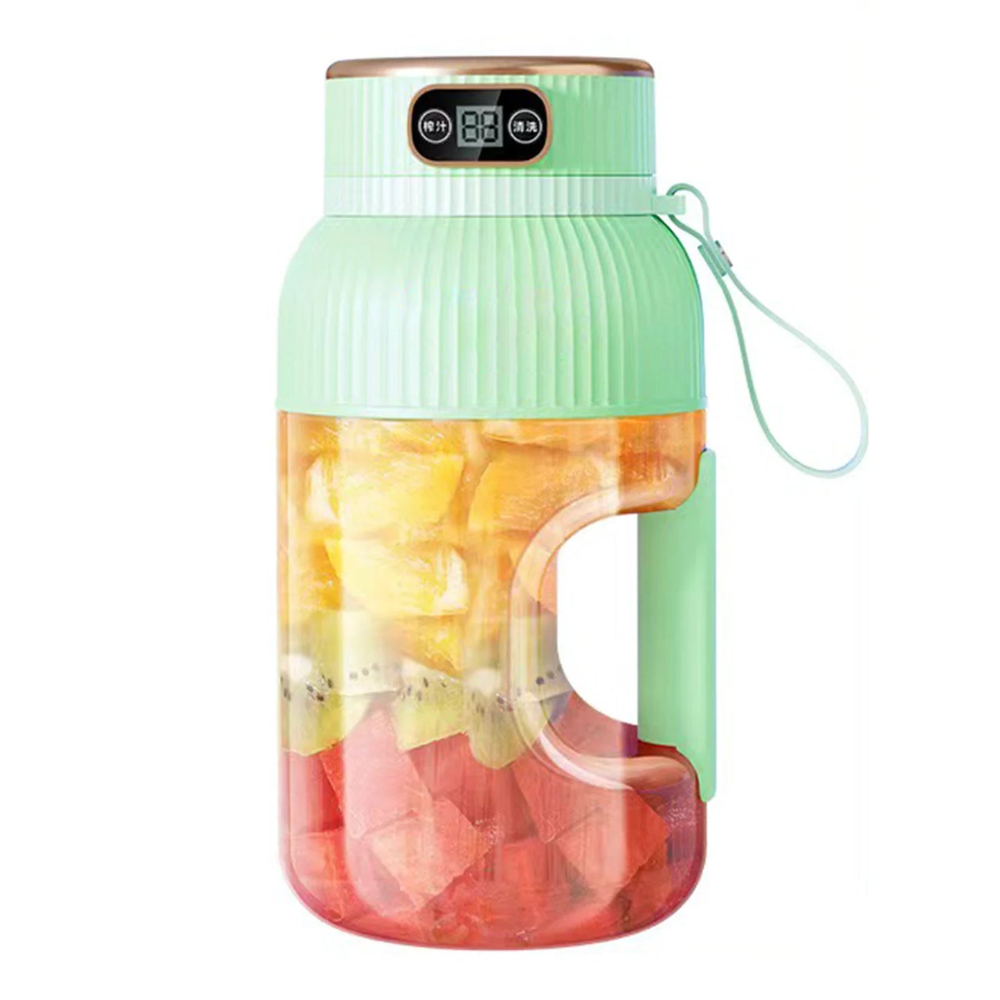 Fruit Juicer Cup Portable Electric Fruit Mixer Stirrng Cup Large Capacity Smoothie Quick Making Bottle Suitable Juice Production Peaceful Pleasures Health and Wellness Green