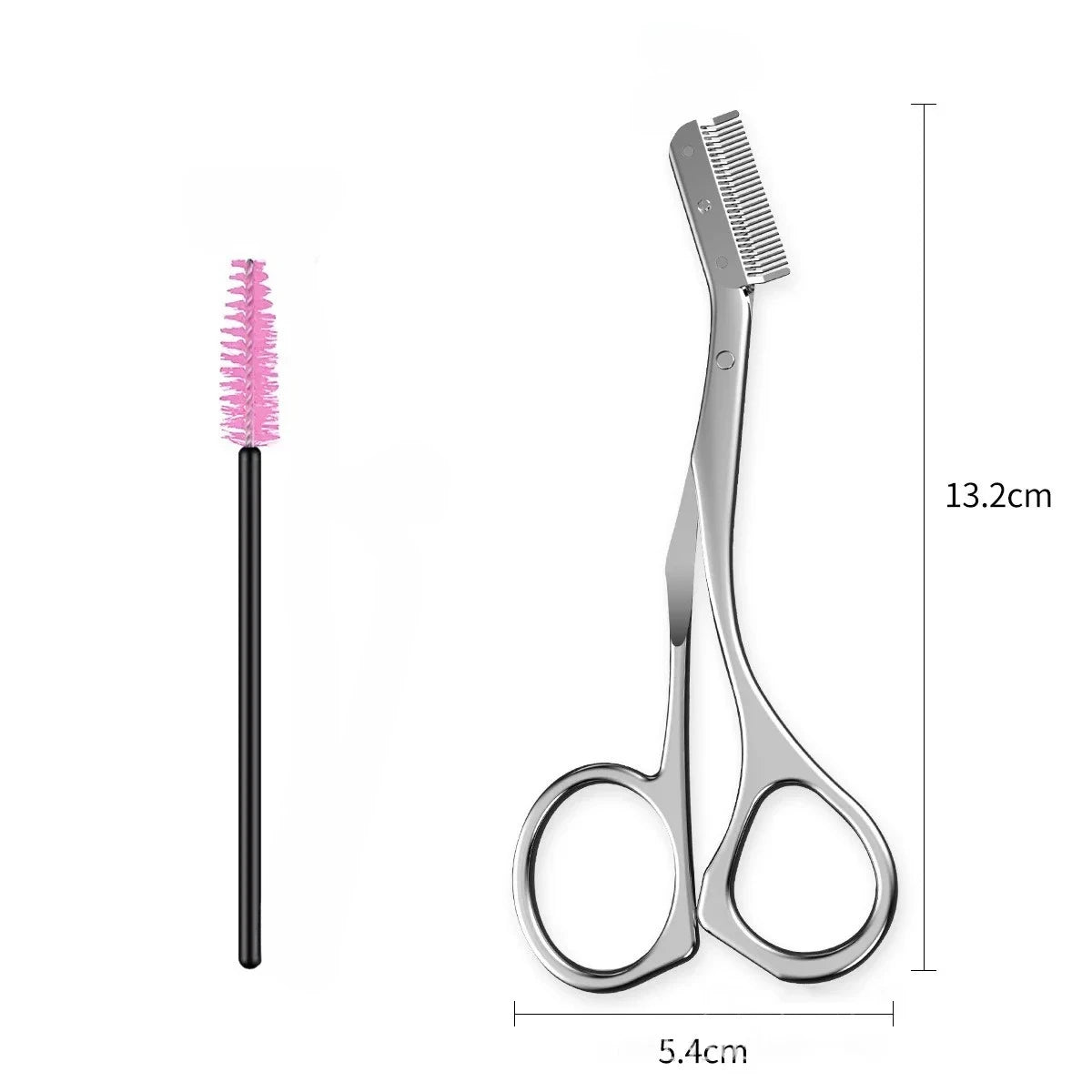 High Quality Stainless Steel Eyebrow Trimmer with Comb Brush Precision Hair Removal Shaver Scissors Eyebrows Shaping Makeup Tool Peaceful Pleasures Health and Wellness Scissor and Brush