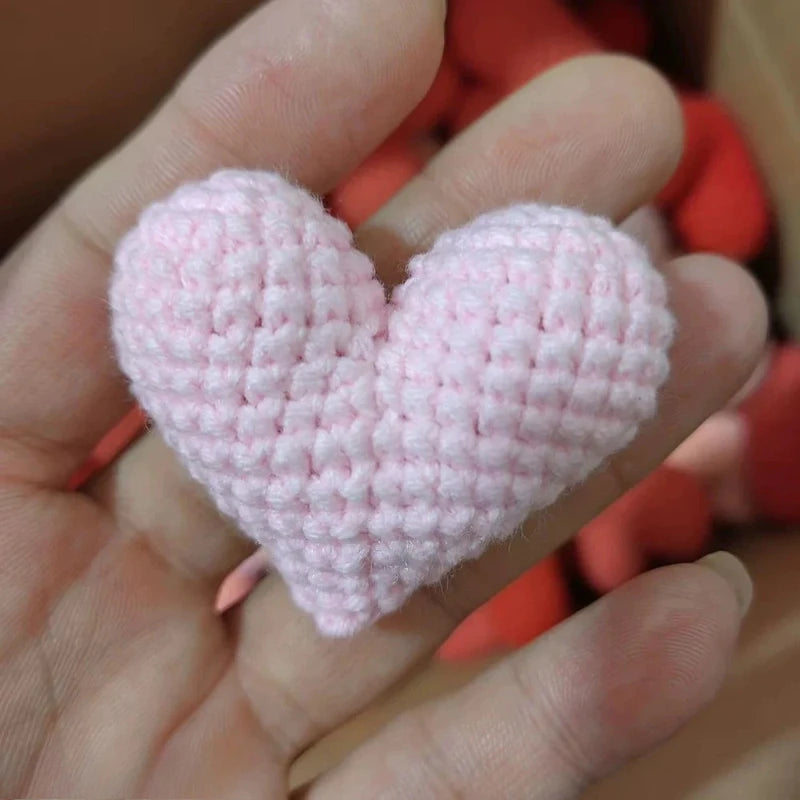 Handmade Crochet Heart Appliques 8 Pcs | Wool DIY Craft Hearts