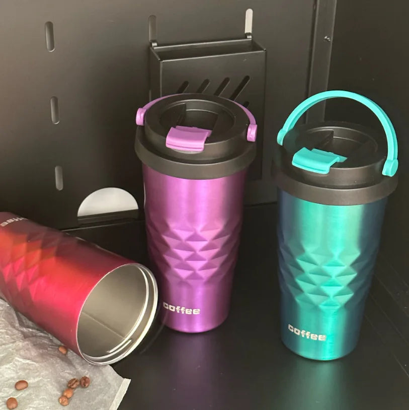 Diamond-Shaped Insulated Thermos Cup 500ml | Stainless Steel Insulated Thermos Cup Peaceful Pleasures Health and Wellness