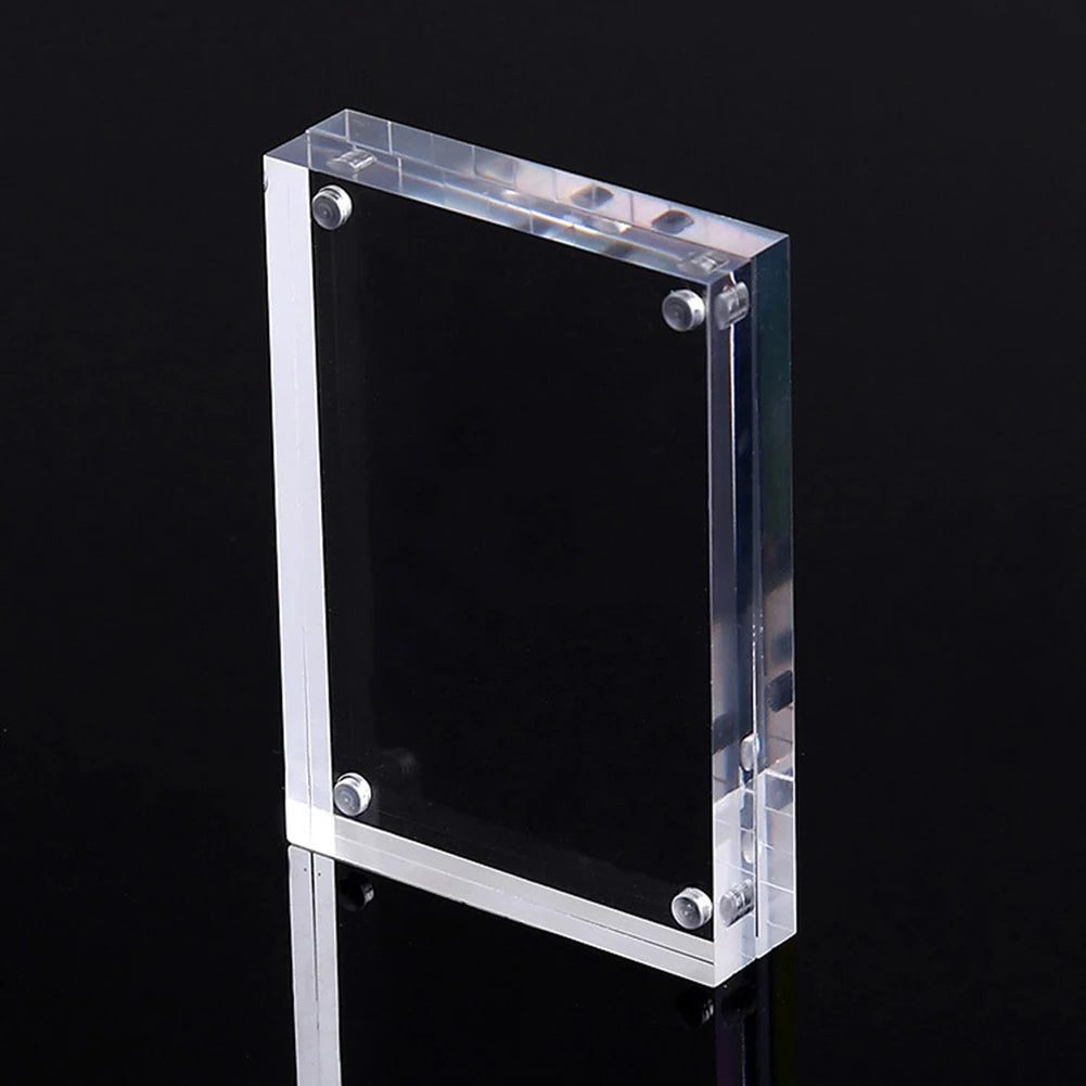 Transparent Acrylic Photo Frame Magnetic Poster Display Stand Room