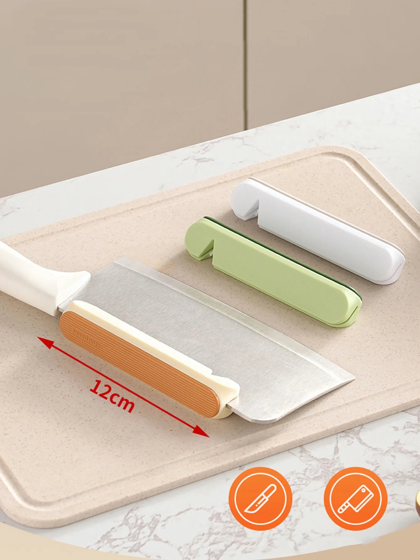 1Pcs Cutter Assistant Tool with Sharpener Extended Clamp for Safe Chopping Cutter Sharpener Hand Guard Kitchen Cutter Peaceful Pleasures Health and Wellness