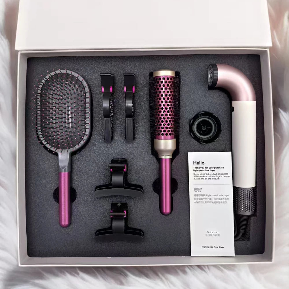 Luxury Professinal High Speed Leafless Hair Dryer Salon Blow Dryer with Comb Attachment Gift Set for Wife and Girlfriend Peaceful Pleasures Health and Wellness Type 1 EU
