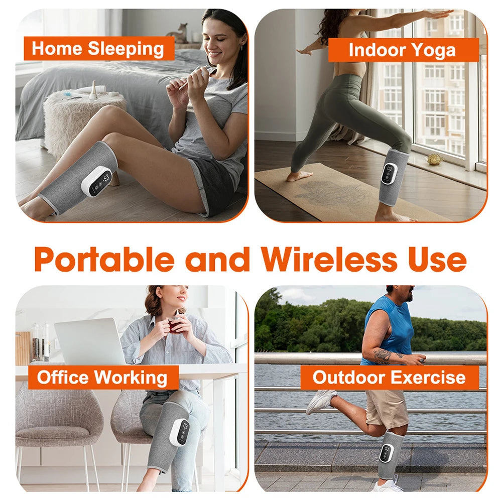 360° Leg Massage Air Pressure Calf Muscle Massager Wireless Airbag Calf Relaxation Massage Promotes Blood Circulation Peaceful Pleasures Health and Wellness
